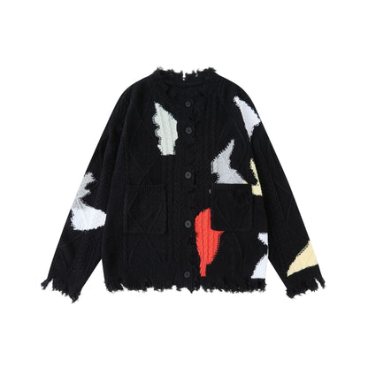 Knit Cardigan Sweater for Men and Women Casual Loose Fit Outerwear