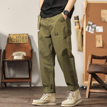 Men's workwear khaki pants leg binding pants